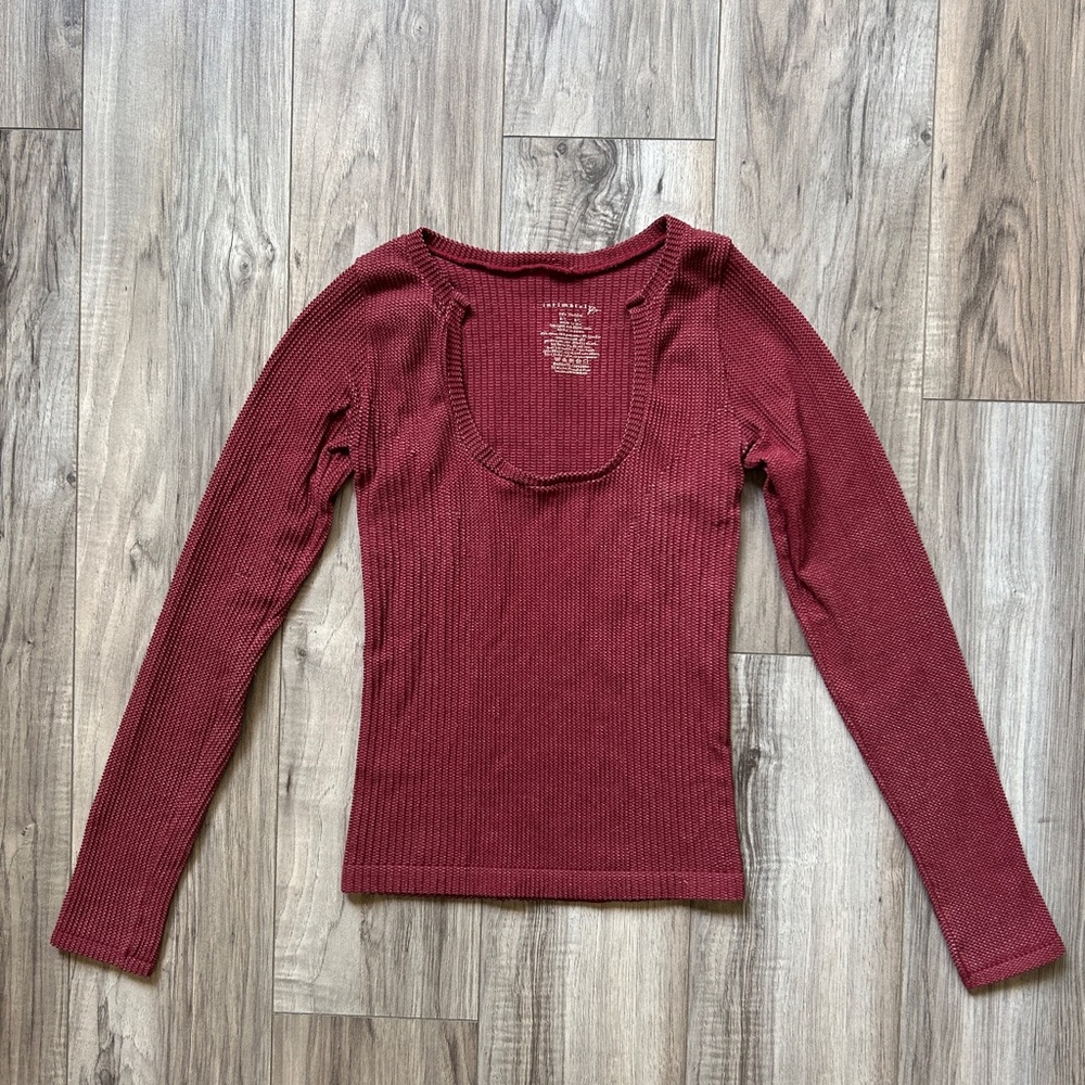 Free People Intimately Wine Long Sleeve